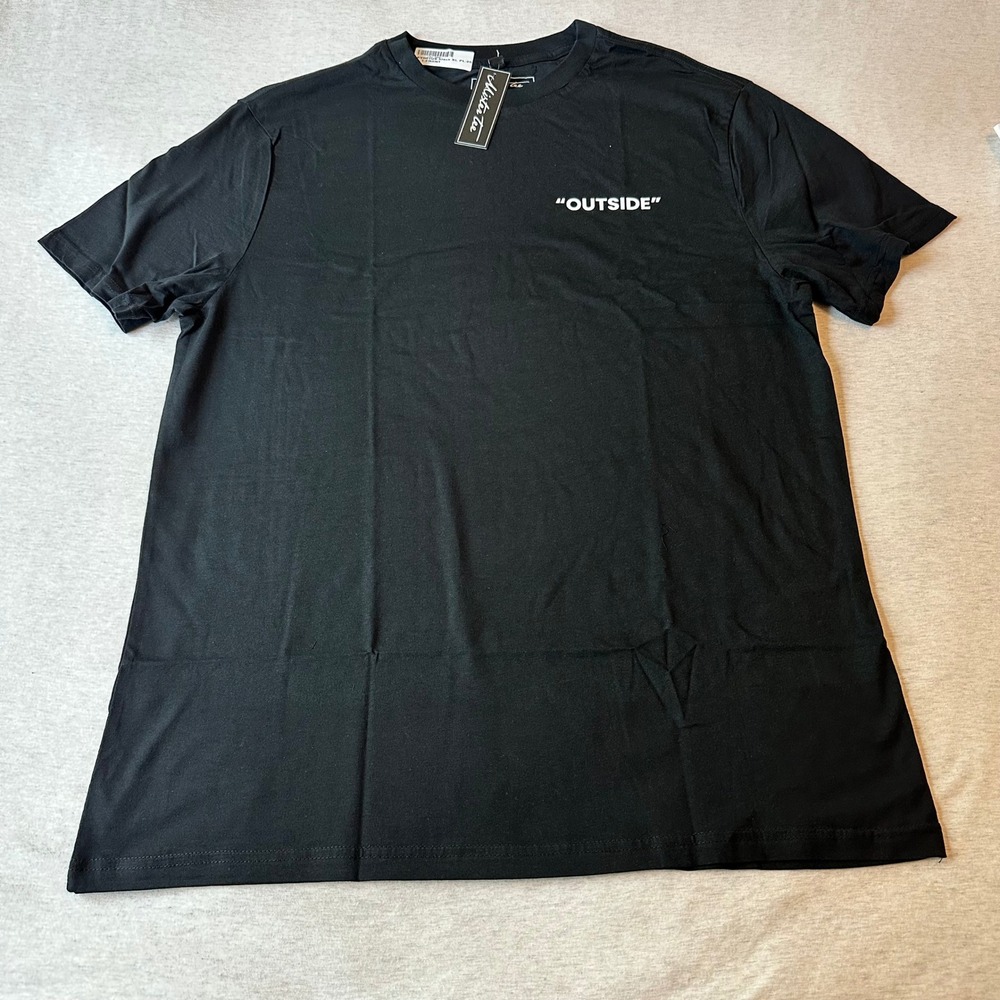 Mister Tee Mens Outside Graphic T-Shirt Black XL Cotton Short Sleeve Crewneck